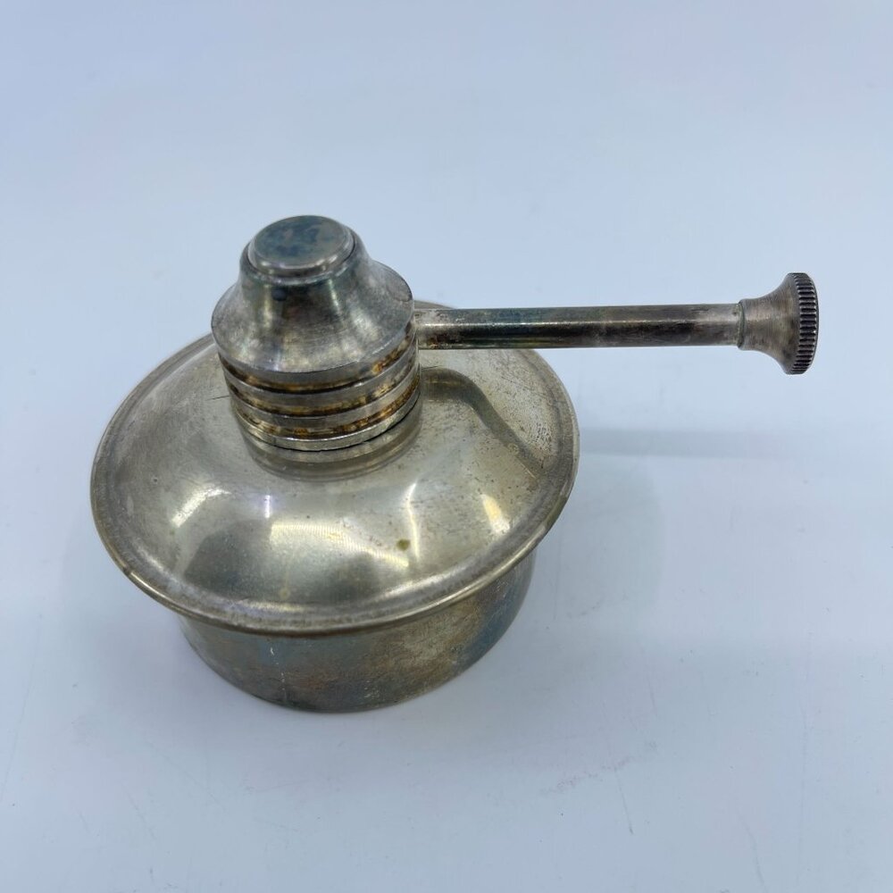 vintage spirit alcohol jewelers lamp burner - arm raises/lowers wick